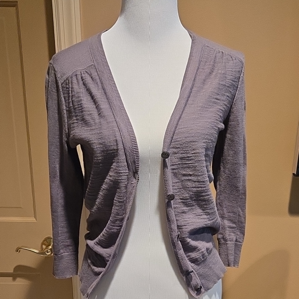 LOFT Lilac Button-Up Cardigan
